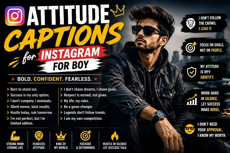 Attitude Captions for Instagram for Boy
