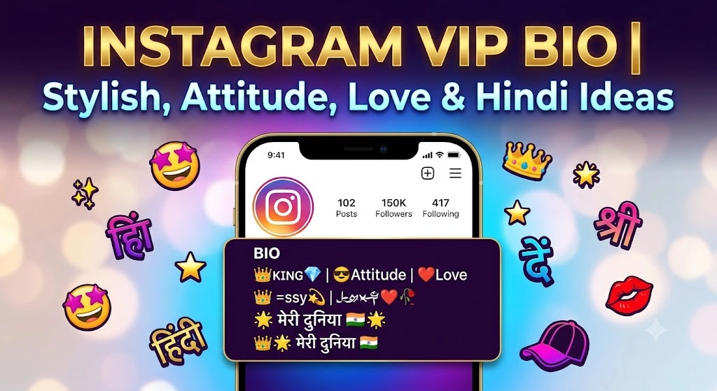 Instagram VIP Bio , Stylish, Attitude, Love Hindi Ideas