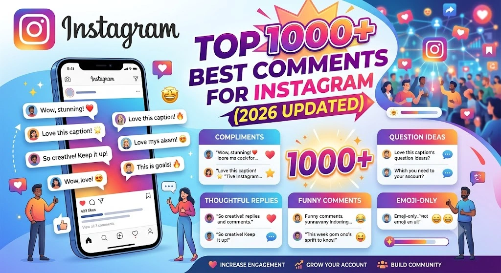 Top 1000+ Best Comments for Instagram (2026 Updated)